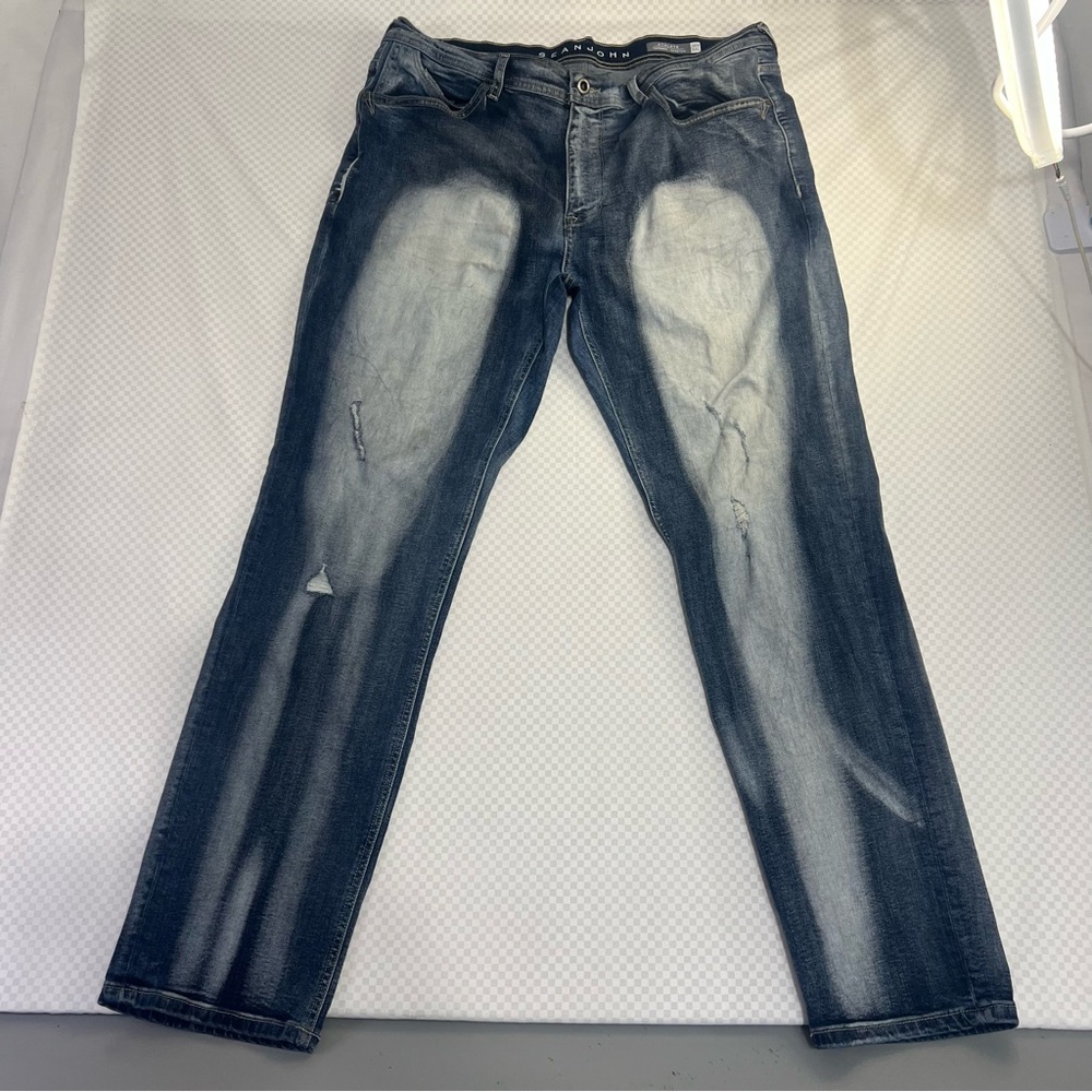 Sean John Jeans Men’s 38x30 Blue Relaxed Athletic‎ Y2K Denim Distressed